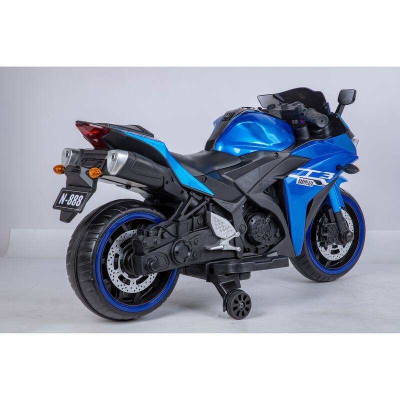 Kids Electric 12V Ride-On Motorcycle with Hand Drive, LED Wheels, and Built-in Music, Perfect Gift for Ages 3-6