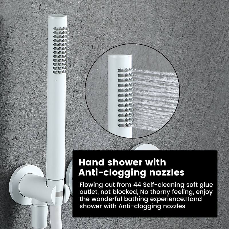 Digital Display Shower Faucet with Hand Shower Brass Waterfall Wall Mount Shower System with Valve