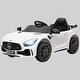 preview thumbnail 1 of 0, 12V Kids Electric Car Mercedes-Benz AMG GTR with Remote Control, Tail Lights, Music, Horn & 3 Speeds White