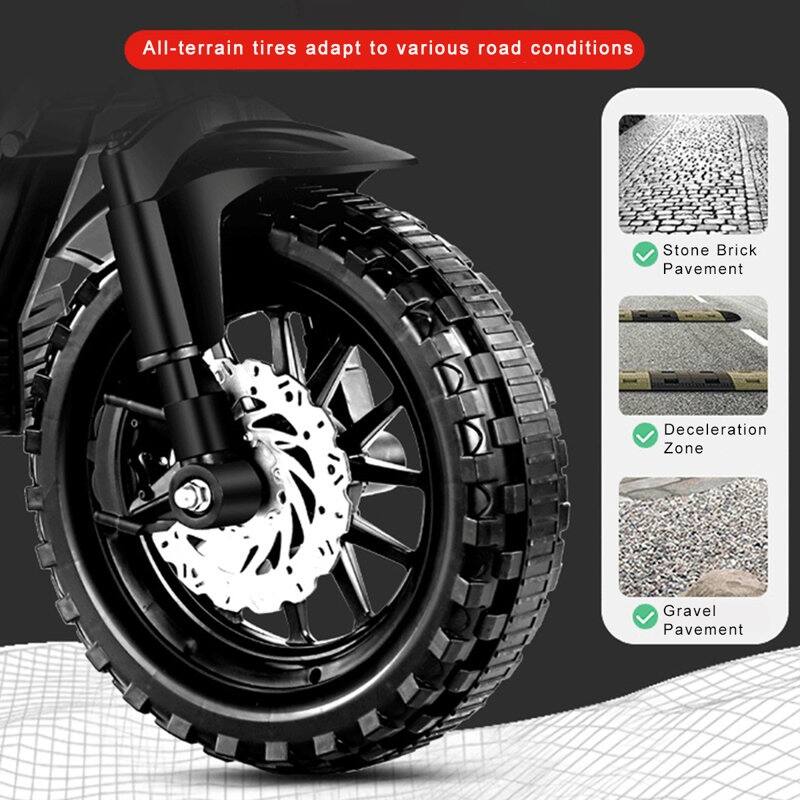 12V Electric Ride-On Motorcycle for Kids with Training Wheels and Music