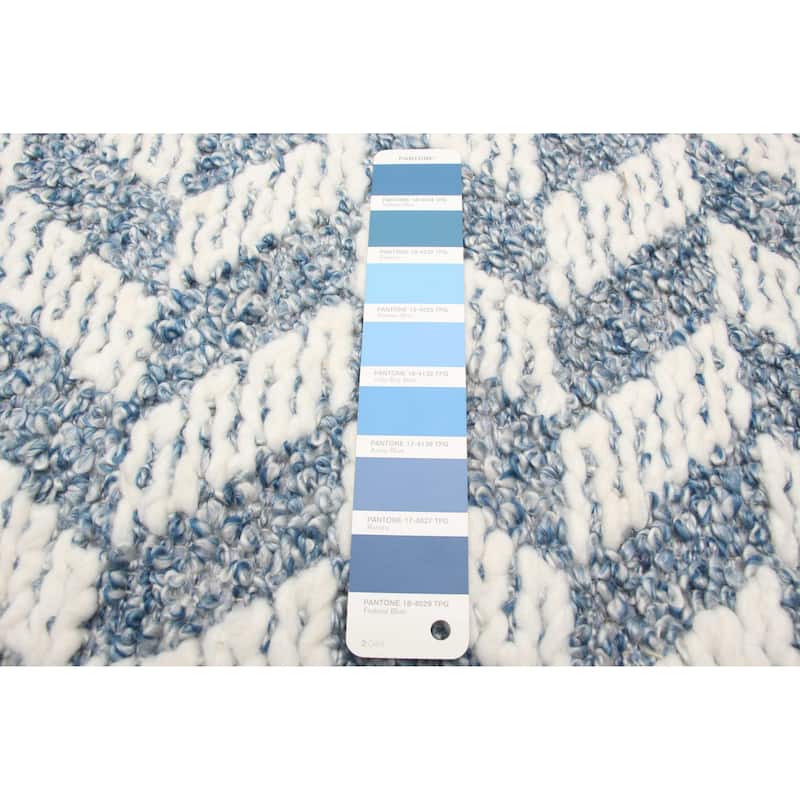 ECARPETGALLERY Braid weave Sienna Blue Wool Rug - 5'2 x 7'5