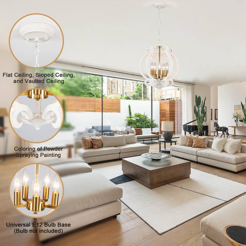 5-Light Candlestick Vintage Hanging Linear Chandelier Lighting Island Chandelier for Kitchen Island