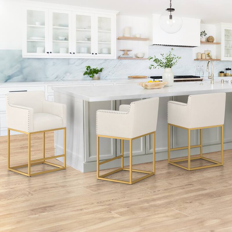 Modern Counter Height Bar Stools Fabric Upholstered Counter Stool