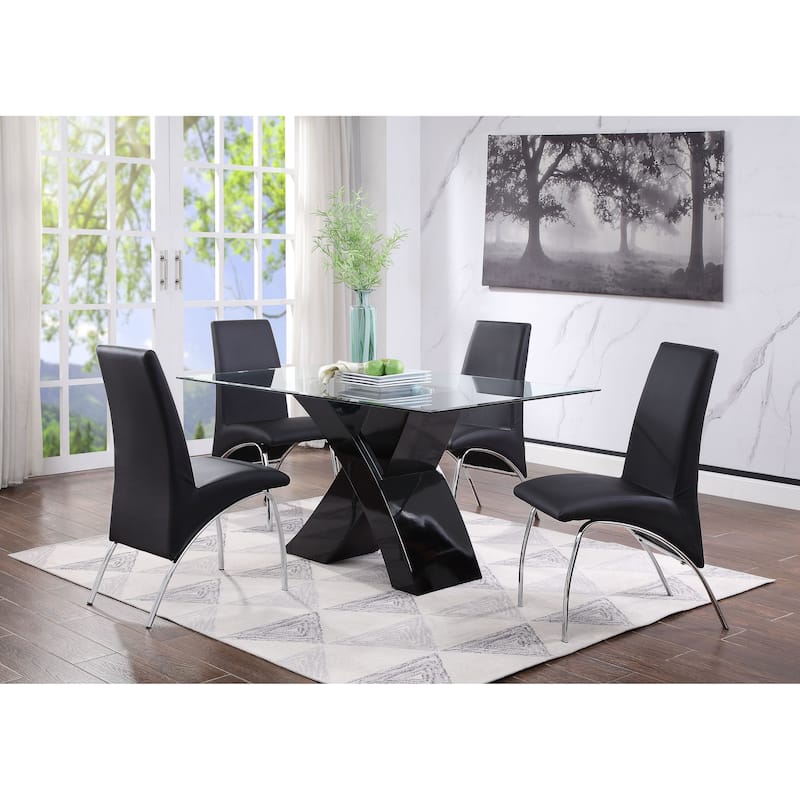 Tempered Glass Dining Table with "X" shaped