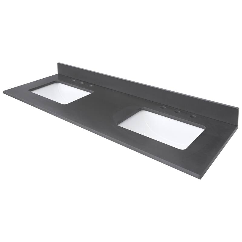 Avanity Quartz Vanity Top with Rectangular Undermount Sinks