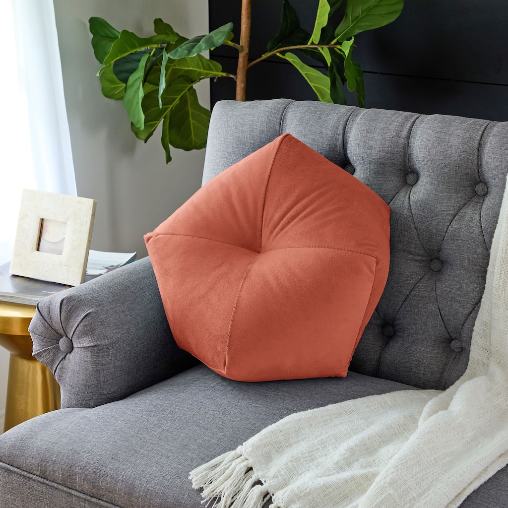 Sorra Home Solid Velvet Indoor Geometric Pillow Single