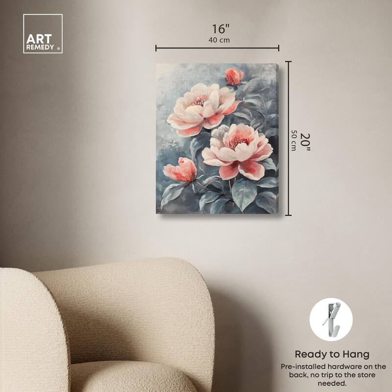 Blush Peony Canvas by Art Remedy, Gallery Wrapped