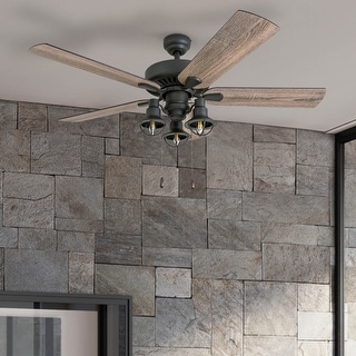 52" The Gray Barn Stormy Grain Aged Bronze Farmhouse LED Ceiling Fan