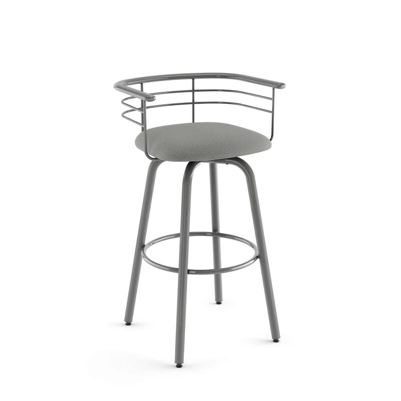Amisco Turbo Swivel Bar Stool with Distressed Wood Seat