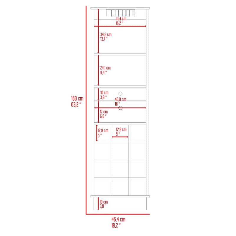 Pierpont 12-Bottle 2-Drawer 1-Shelf Bar Cabinet Black Wengue