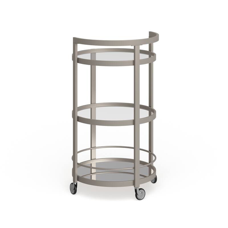 Silver Orchid Carmen Mirrored Bar Cart