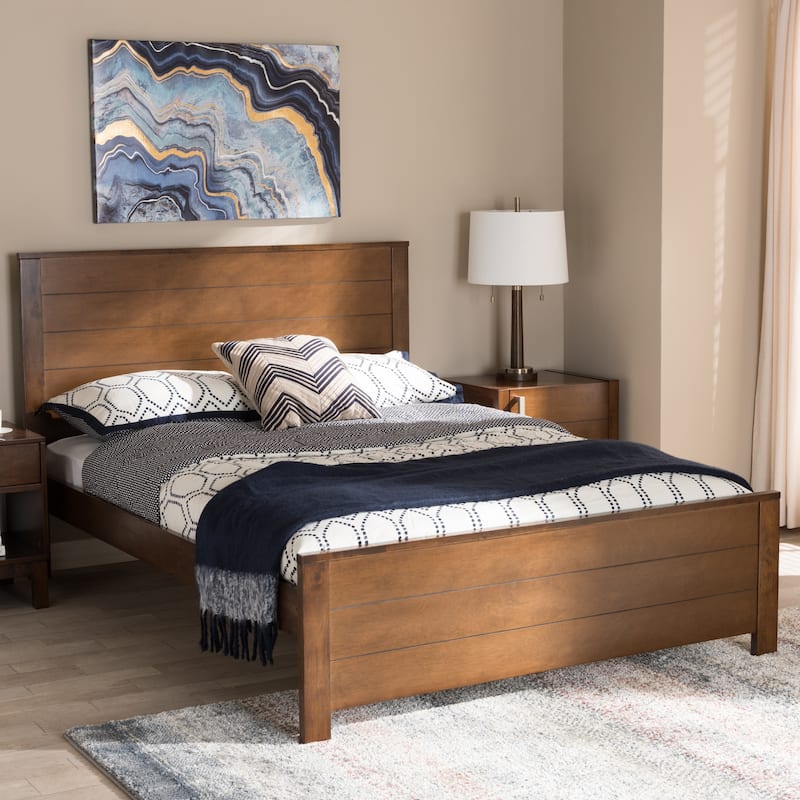 Modern Mission Style Platform Bed - Full Size Wood Bed Frame - Rustic Recluse Design