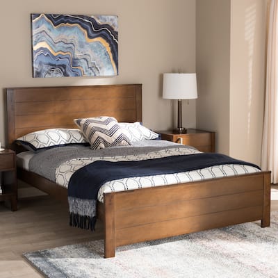 Modern Mission Style Platform Bed - Full Size Wood Bed Frame - Rustic Recluse Design