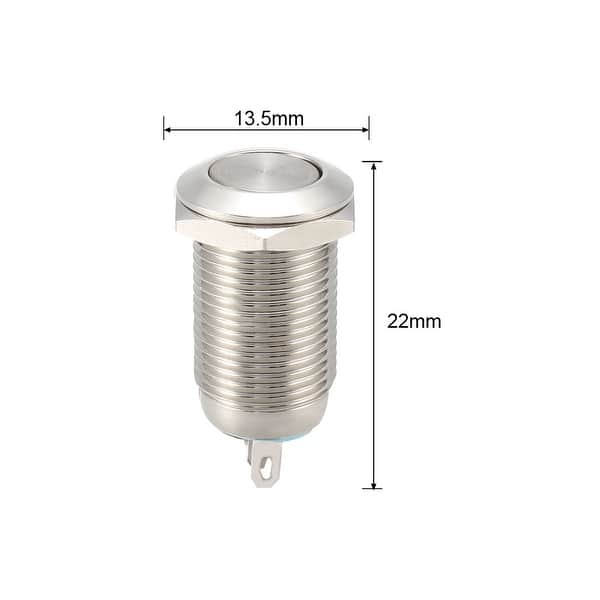 Momentary Metal Push Button Switch 10mm 1NO 1NC COM - DC 30V For DIY Projects 10mm Metal Push Button