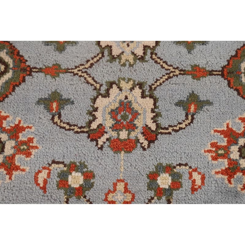 Light Blue Floral Oushak Oriental Accent Rug Handmade Wool Carpet - 4'1" x 6'0"