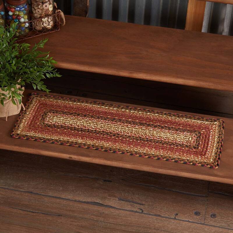 Ginger Spice Jute Stair Tread Rect Latex 8.5x27 - 8.5x34