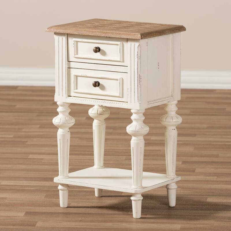 Nightstand 2 Drawer Bedside Table Modern French Provincial Style Furniture