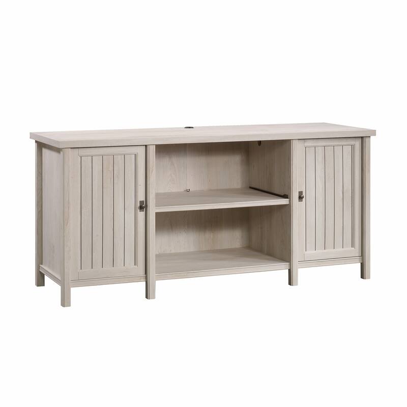 Engineered Wood Coastal Credenza with Cabinets and Shelves, Gray - 65.12" W × 21.89" D × 30.00" H