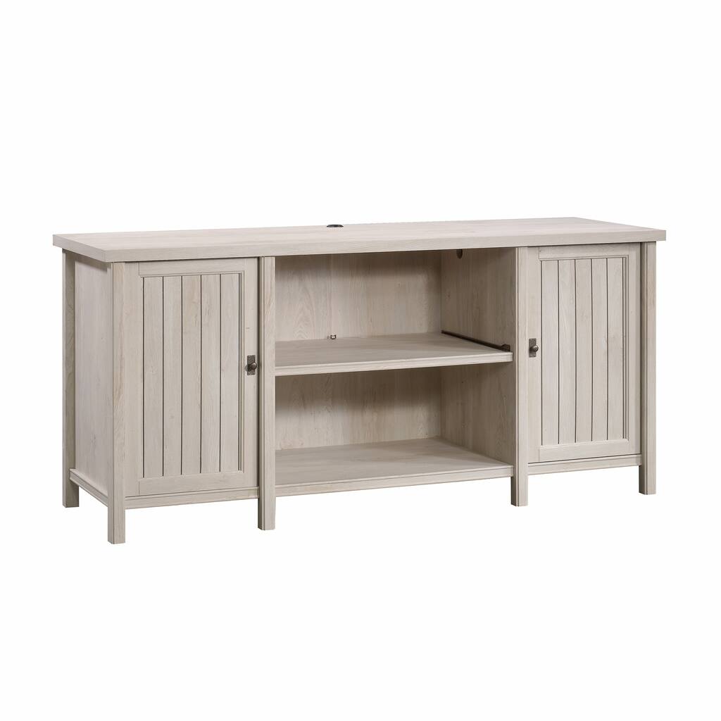 Engineered Wood Coastal Credenza with Cabinets and Shelves, Gray - 65.12" W × 21.89" D × 30.00" H