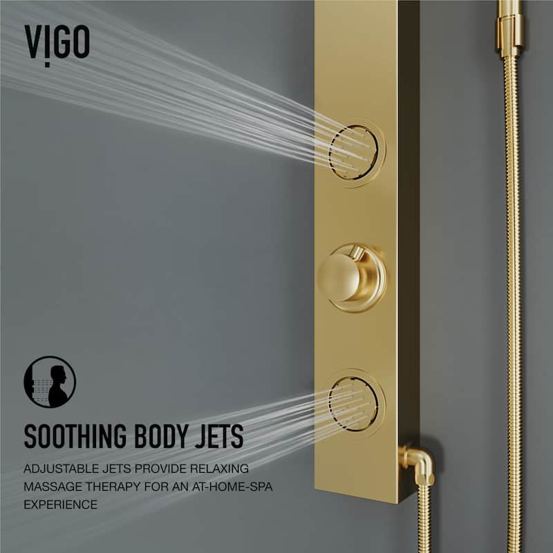 VIGO Gardenia 39" H x 4" W 2-Jet Shower Panel with Round Shower Head