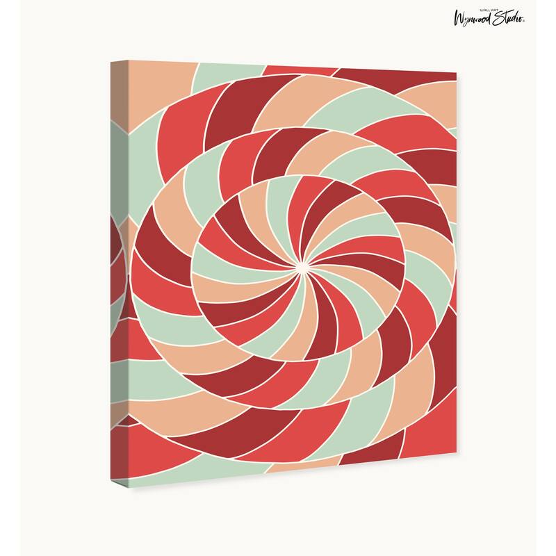 Wynwood Studio Canvas Abstract Candy Pop Dizzyness Red Modern & Contemporary Wall Art Canvas Print