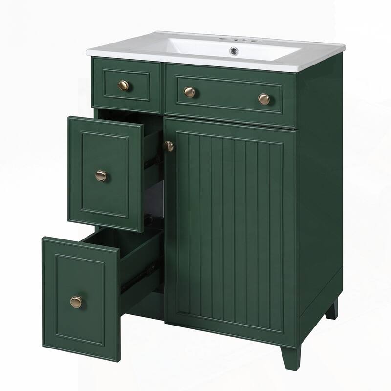 24-Inch Bathroom Vanity Cabinet with Ceramic Sink