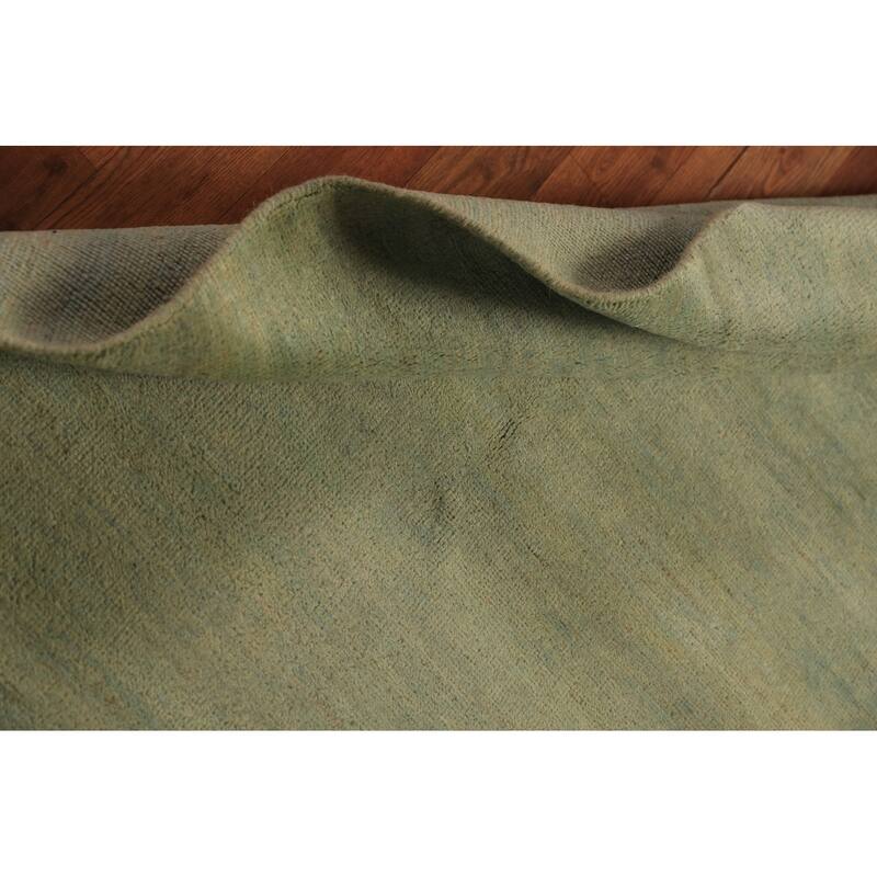 Gabbeh Modern Rug Handmade Solid Wool Carpet - 3'4" x 4'10"