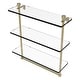 preview thumbnail 8 of 53, Allied Brass Foxtrot Collection 16 Inch Triple Tiered Glass Shelf with Integrated Towel Bar