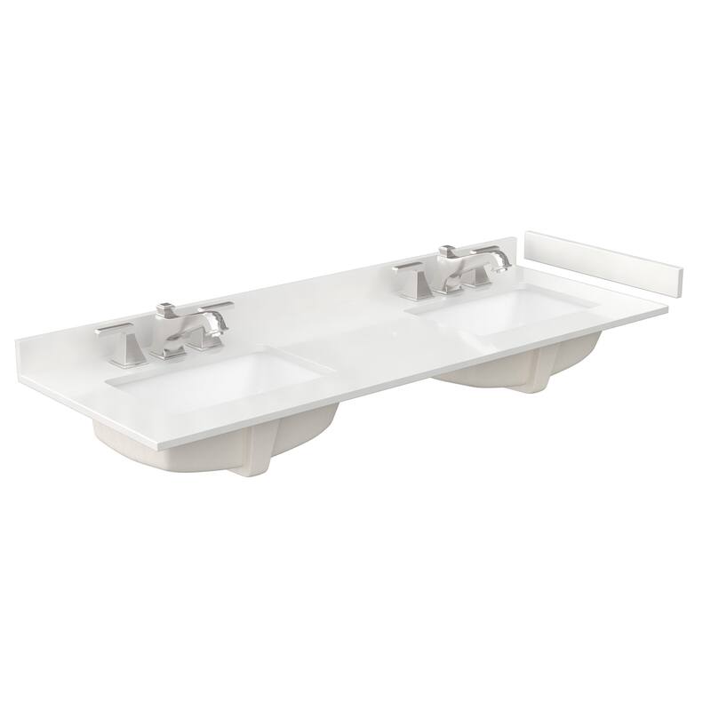 Wyndham Collection WCFQC360DTOPUNS-Q 60" Quartz Vanity Top with - White Quartz - Painted