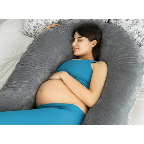 Pregnancy Pillow Cover U Shaped, 140cm * 80cm Large Pregnancy Body Maternity Pillow Removable Cover Support Back Legs Belly Hips Pregnant Women Women
