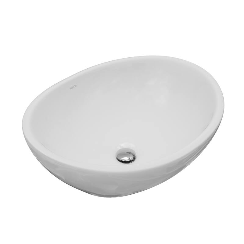 Karran Valera 16" Vitreous China Vessel Bathroom Sink in White