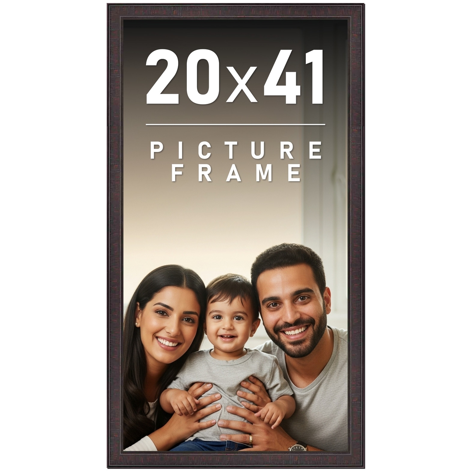 20x41 Frame Brown Solid Wood Picture Frame - Complete Modern Photo