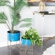 preview thumbnail 29 of 50, Iron Contemporary Planter (Set of 2) - S/2 12", 16"H Blue