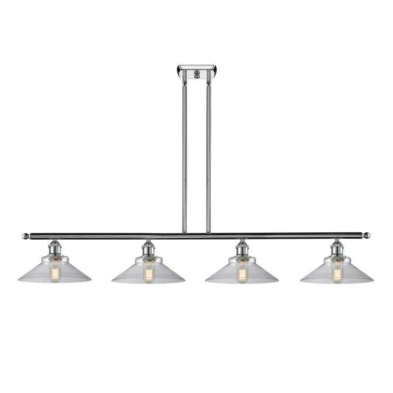 Innovations Lighting Disc 4 Light 48" Wide Linear Chandelier - Polished Chrome / Clear