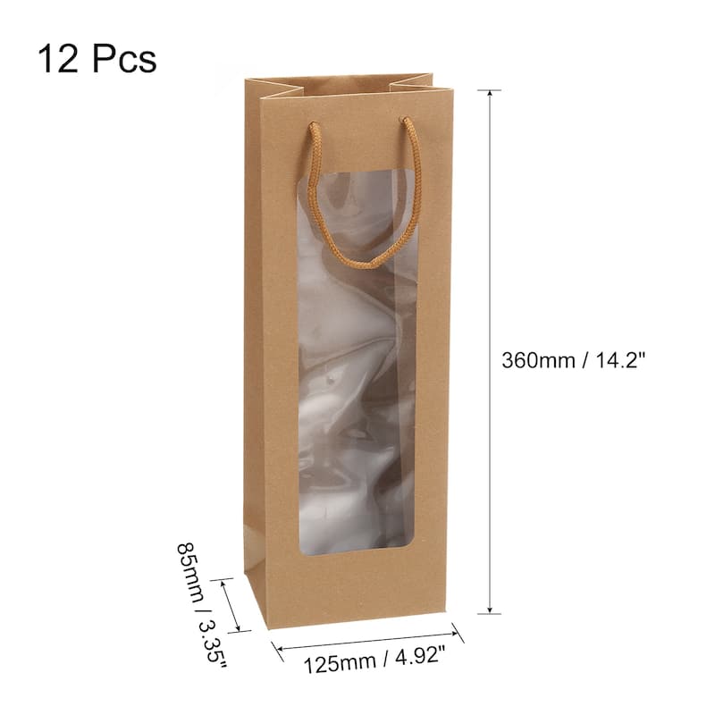 Wine Bags, 12pcs 4.92"x3.35"x14.2" for Wedding Birthday Party Supplies