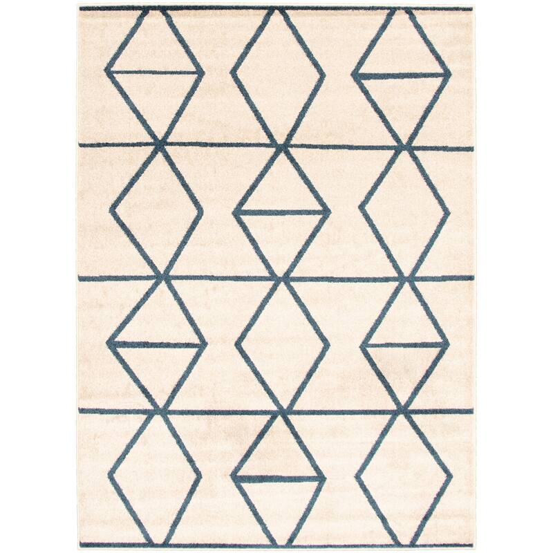 ECARPETGALLERY Ana Transitional Rug - 7'10" x 10'2" - ivory/ blue