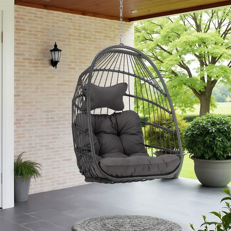 FINCATI Outdoor Luxury Comfy Egg Chair Without Stand, 350 lbs Indoor Egg Chair with No Stand, Extra Large Egg Swing Chair