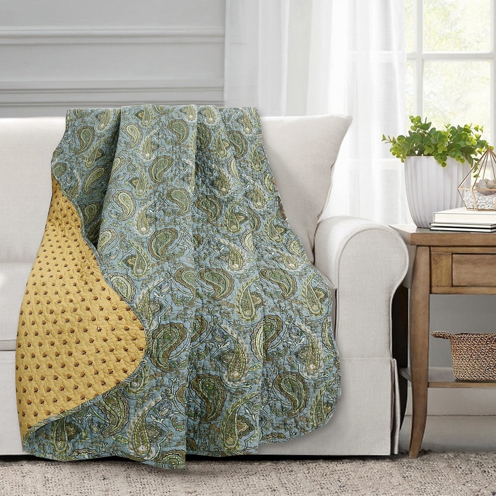 Oversized Super Soft Throw Blanket 50x70 Paisley Sofa Bed Cozy Warm NEW! 
