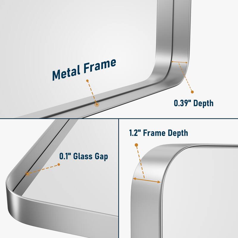 Rectangle Bathroom Vanity Mirror with Metal Frame(Vertical/Horizontal)
