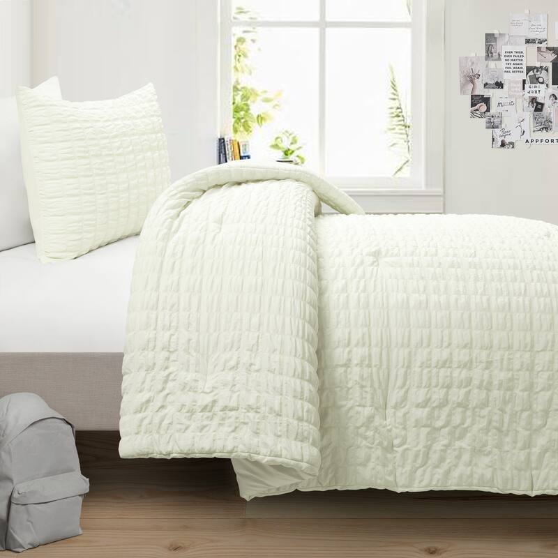 Lush Decor Crinkle Textured Dobby Comforter Set