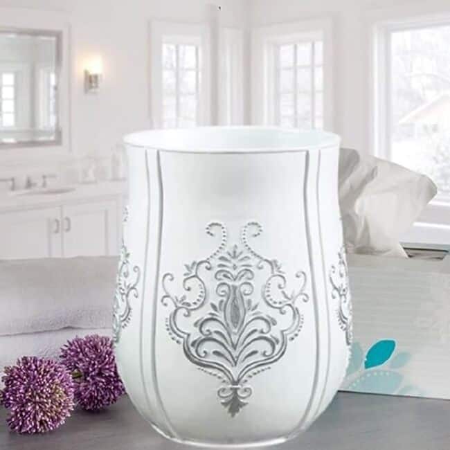 Creative Scents Vintage White Elegant Bathroom Trash Can