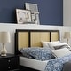 preview thumbnail 1 of 7, Delmare Cane Queen Headboard Black