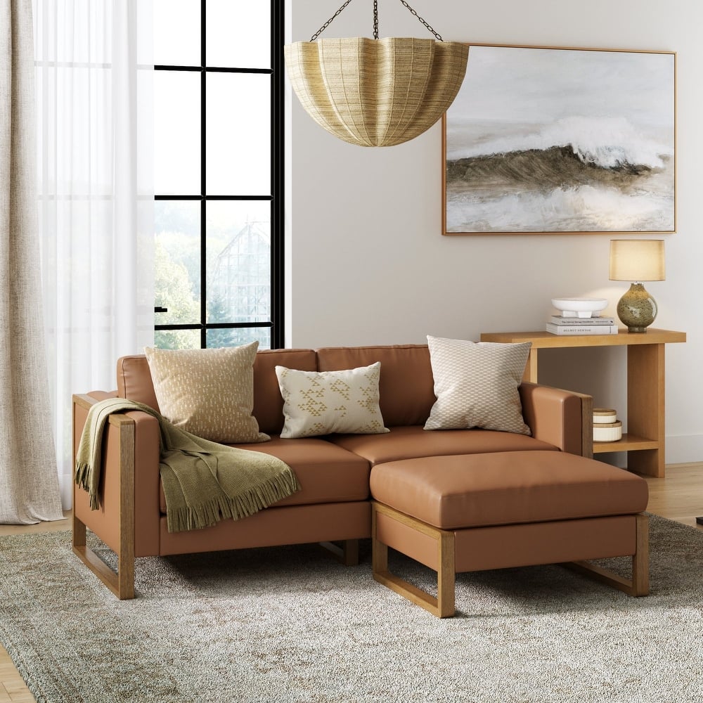 Madison Modern Upholstered Modular Sofa or Couch for Living Room with Solid Wood Legs