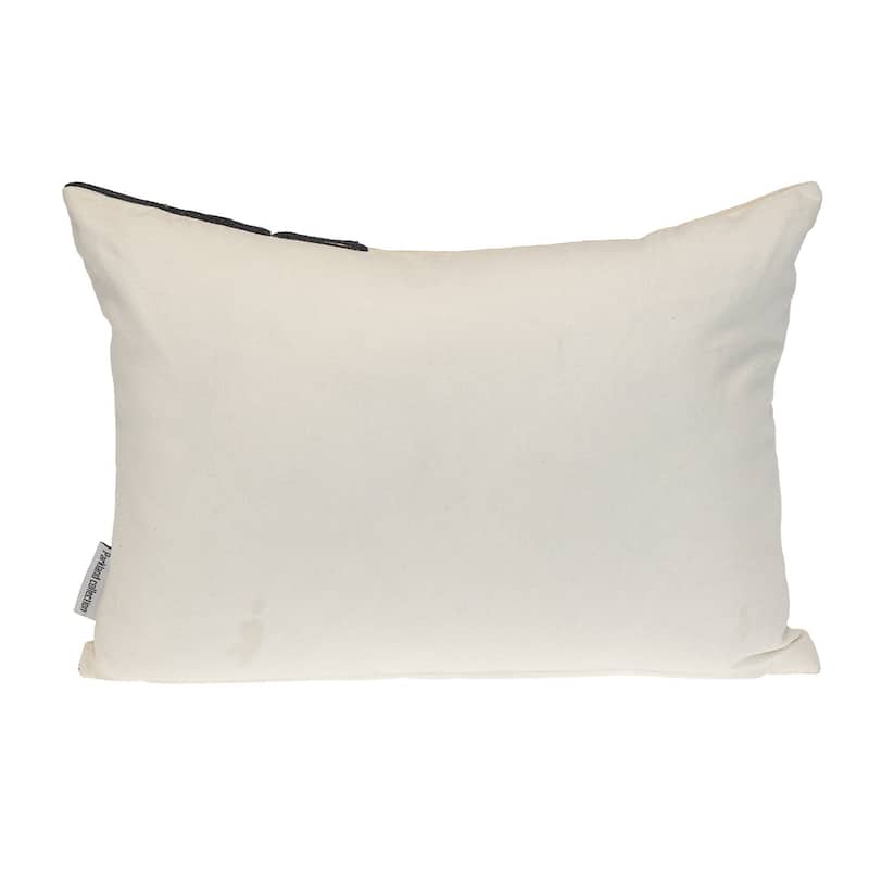 HomeRoots 14" X 20" Beige and Black Geometric Cotton Throw Pillow