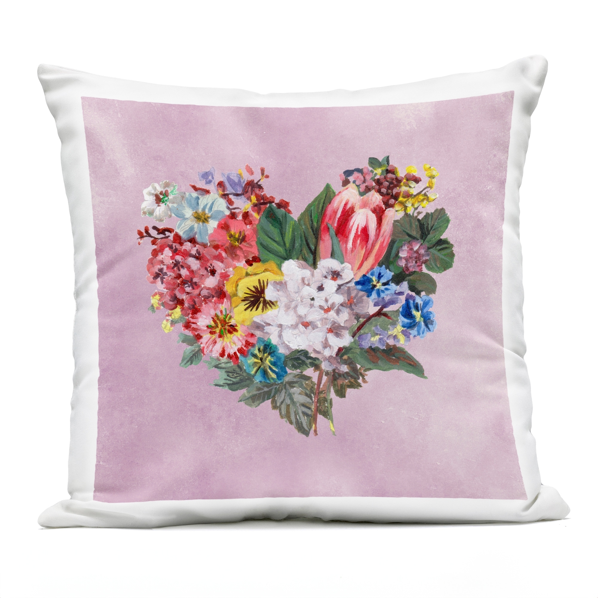 Stupell Heart Shaped Garden Blooms Printed Outdoor Throw Pillow Design by Melissa Wang