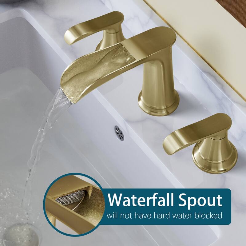 Topcraft Two Handle Waterfall Bathroom Faucet with Pop-Up Drainer