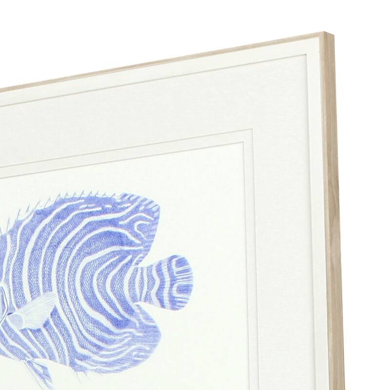 Blue Fish S/4 Framed Art Giclee Under Glass