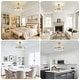 preview thumbnail 9 of 8, 20in Smart Gold Double-Layer Crossed Glass Rod Dimmable LED Ceiling Fan Light - 20''