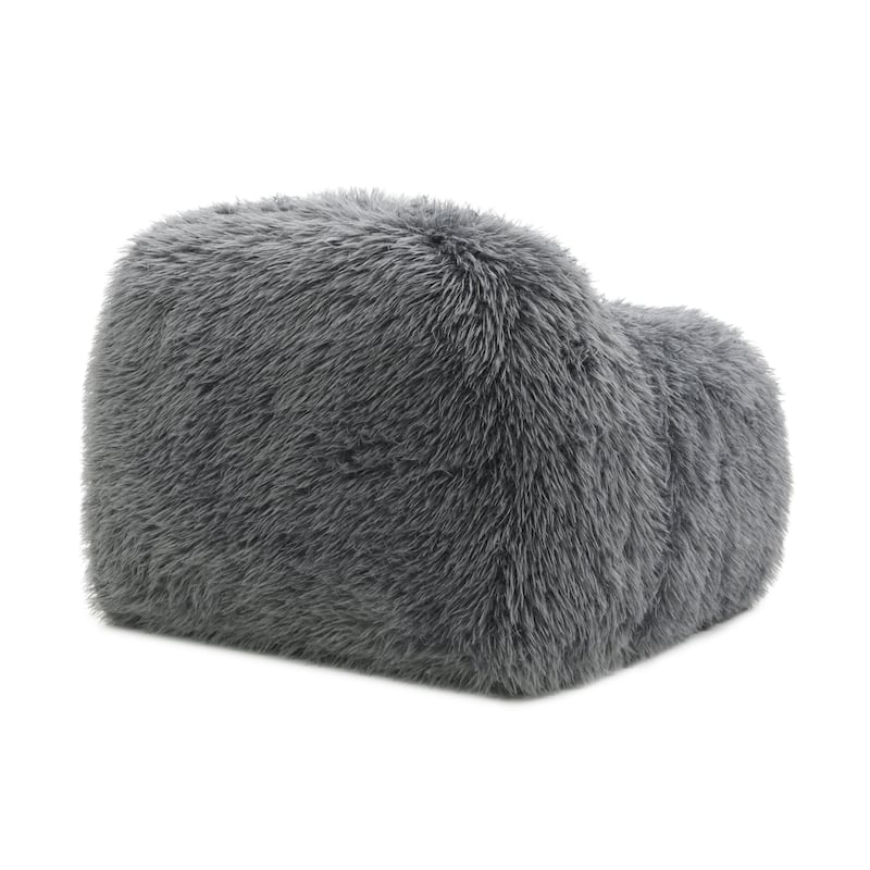 Furniture of America Cynra Modern 45-inch Faux Fur Swivel Arm Chair with Ball Pillow