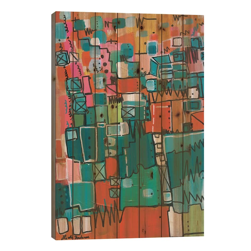 Venetian Sunrise Print On Wood by Leah Nadeau - Multi-Color - 40x26x1.5